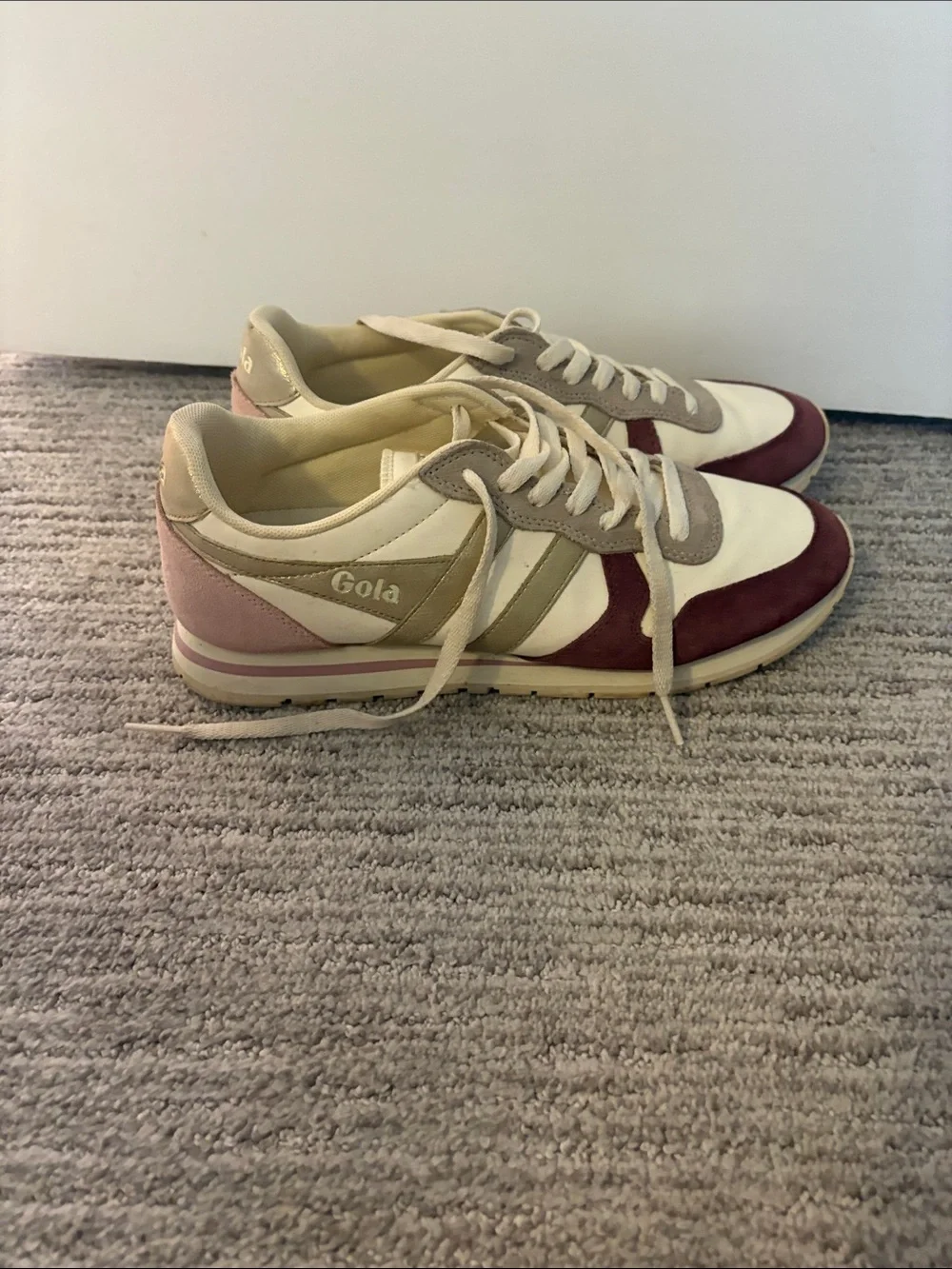 Gola Women's Sneakers - Burgundy, Cream & Gray Trim